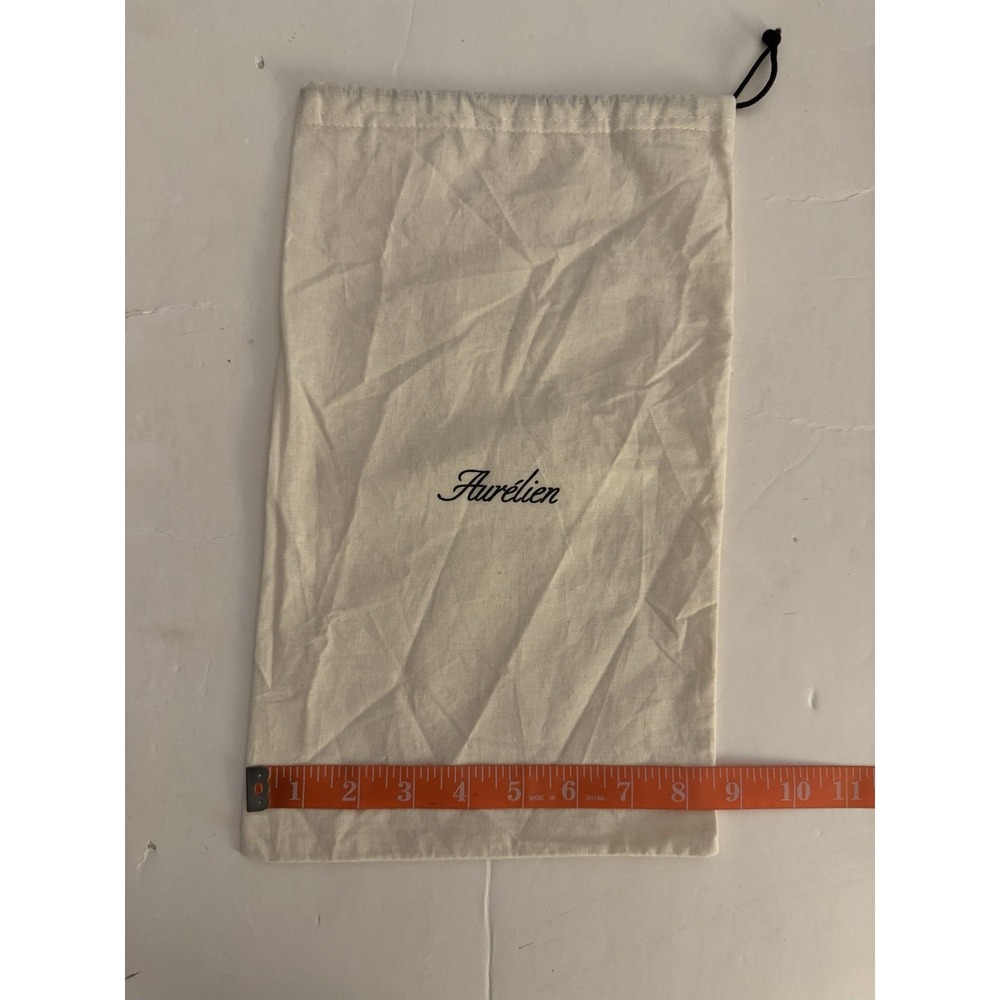 Aurelien 8.5 x 14.5 Beige Black Cinch Top Luxury Travel Storage Dust Bag